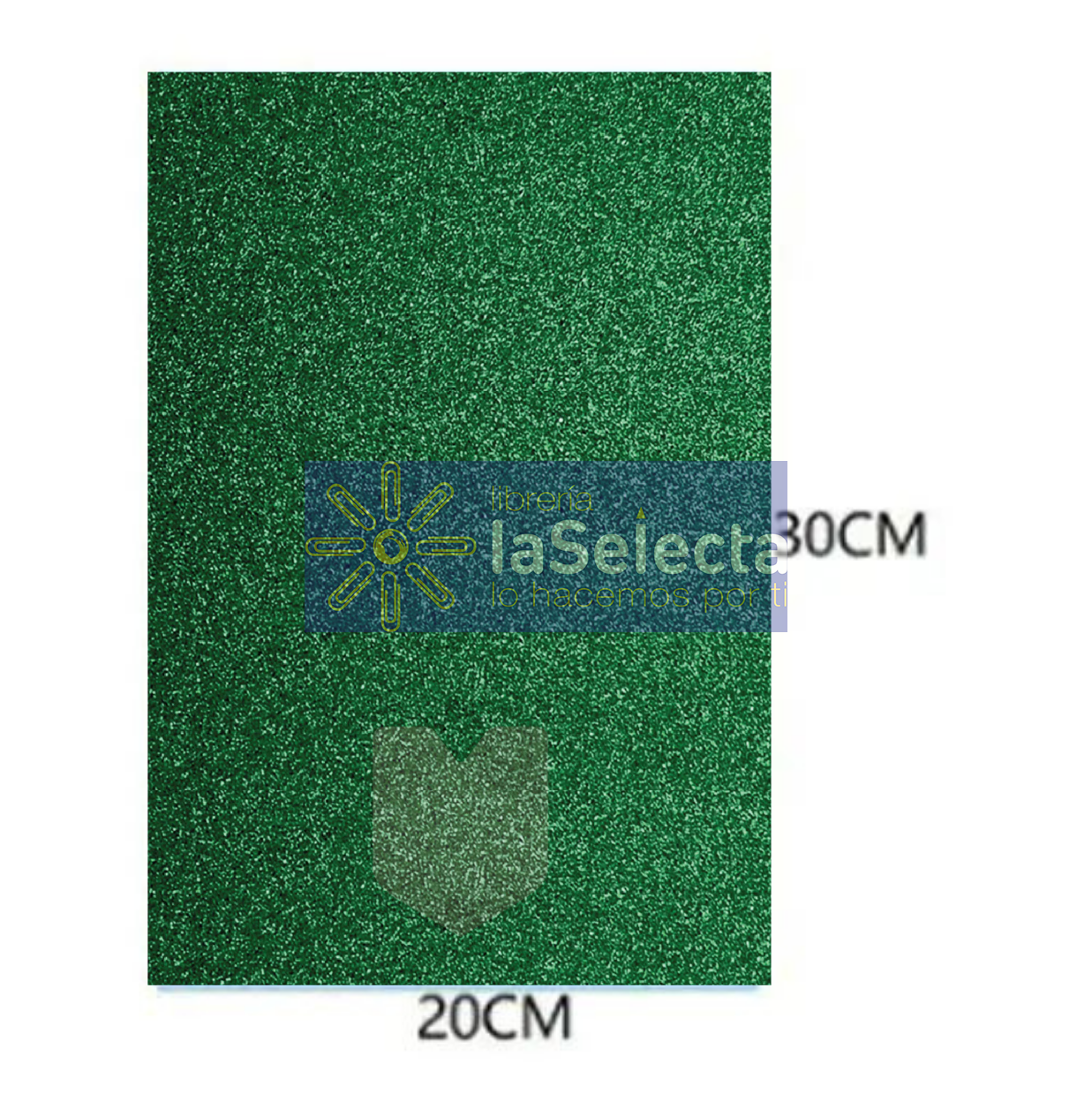 GOMA EVA GLITTER 20X30 CM 2MM VERDE OSCURO IMPORTADO